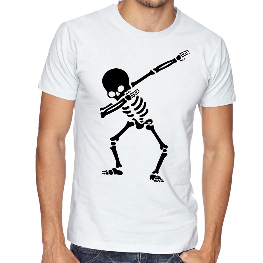 maglietta dab skeleton bianca